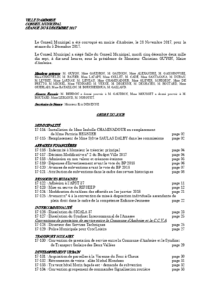 Compte rendu du conseil municipal du 5 décembre 2017