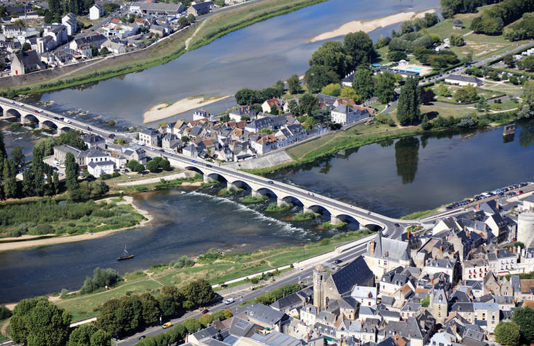 Vue sur la Loire, prise de vue en drone
