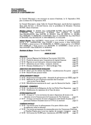 Compte rendu du conseil municipal du 18 septembre 2018