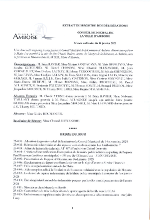 Compte rendu du conseil municipal du 16 janvier 2025