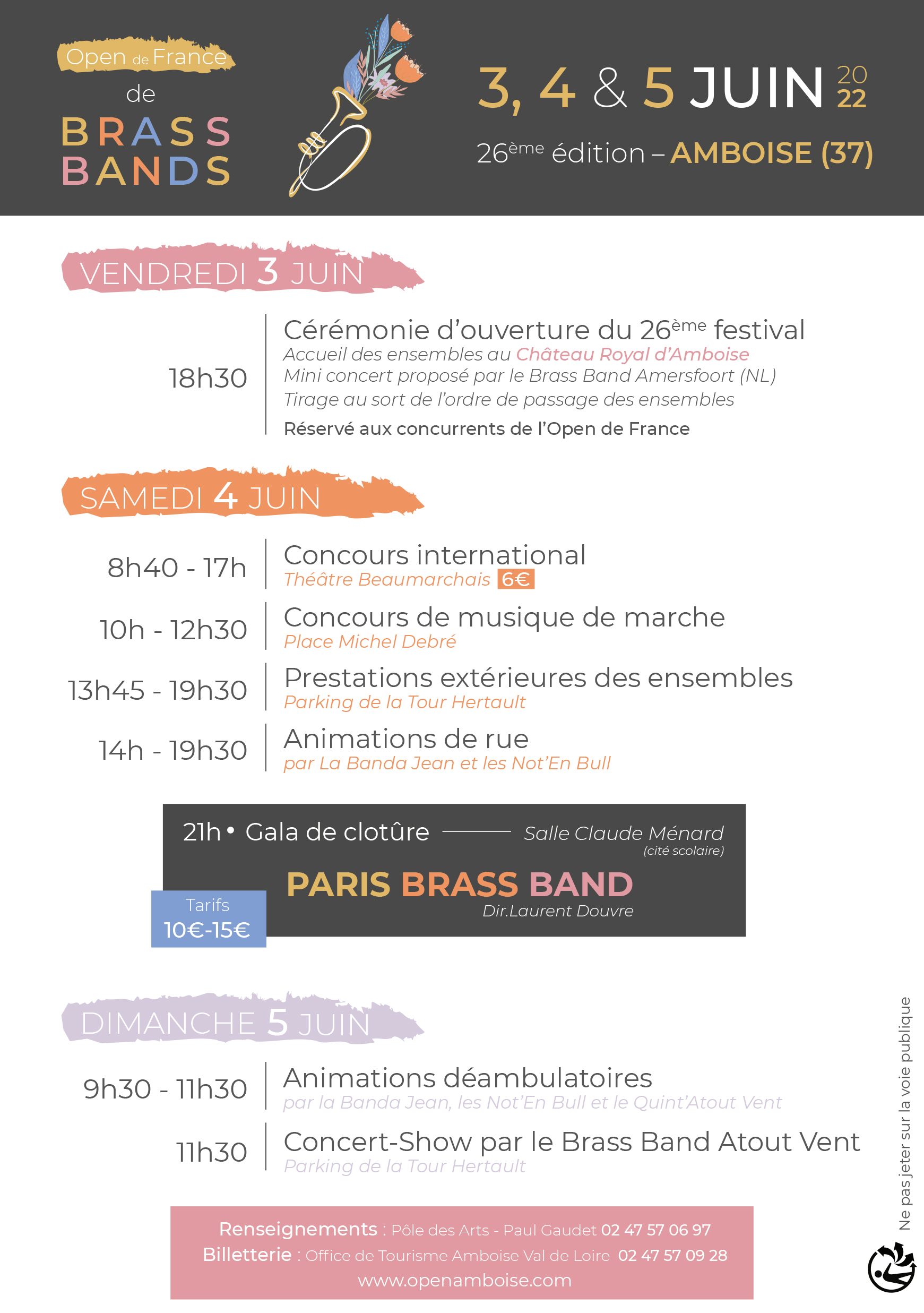 Open de France de Brass Bands 2022 Ville d'Amboise Site officiel
